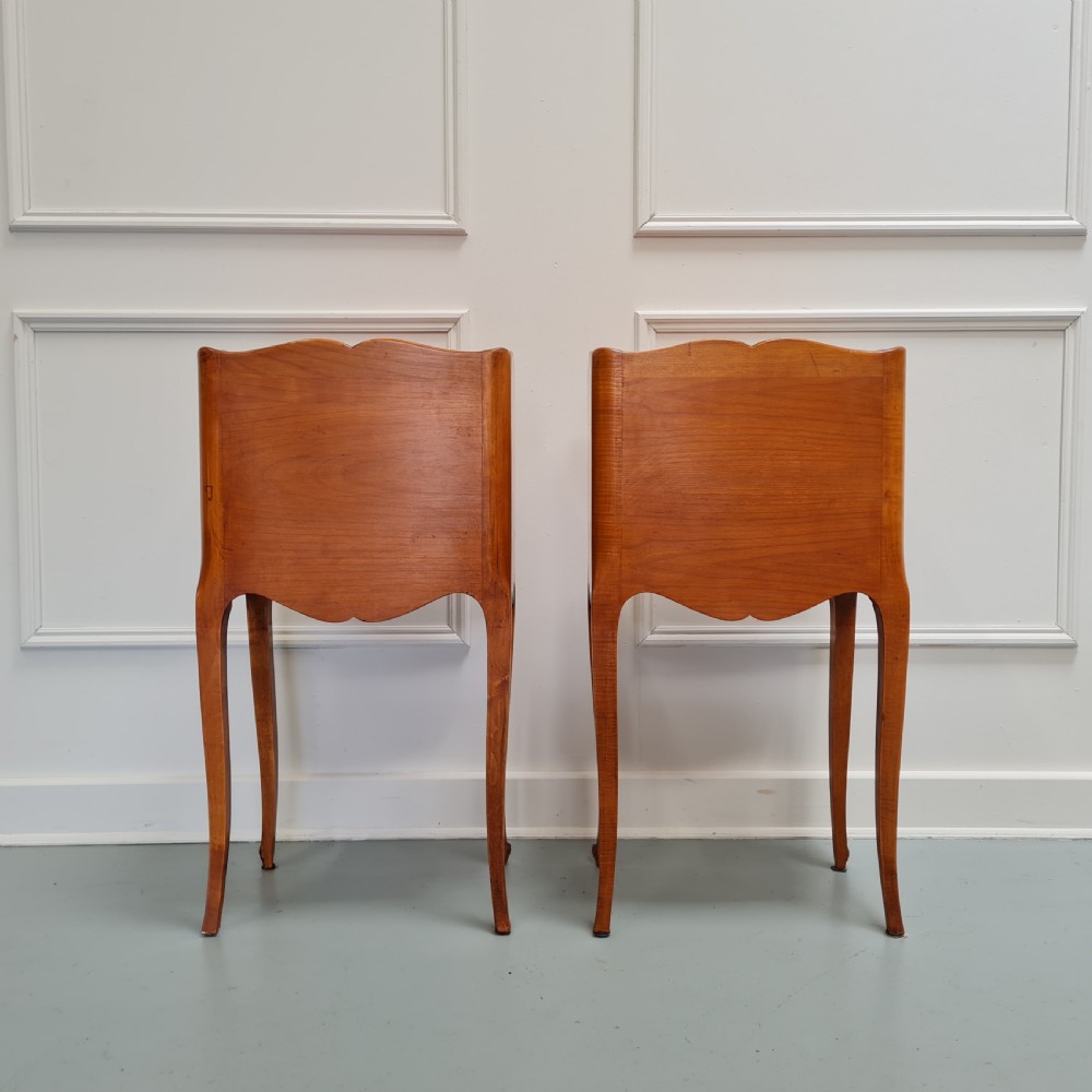 Pair of Cherrywood Bedside Tables c1930 View III