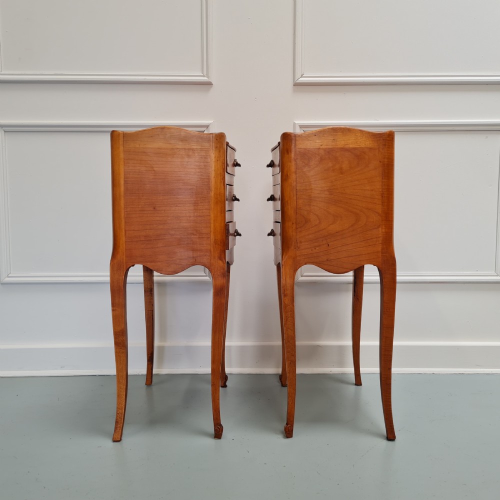 Pair of Cherrywood Bedside Tables c1930 View IV