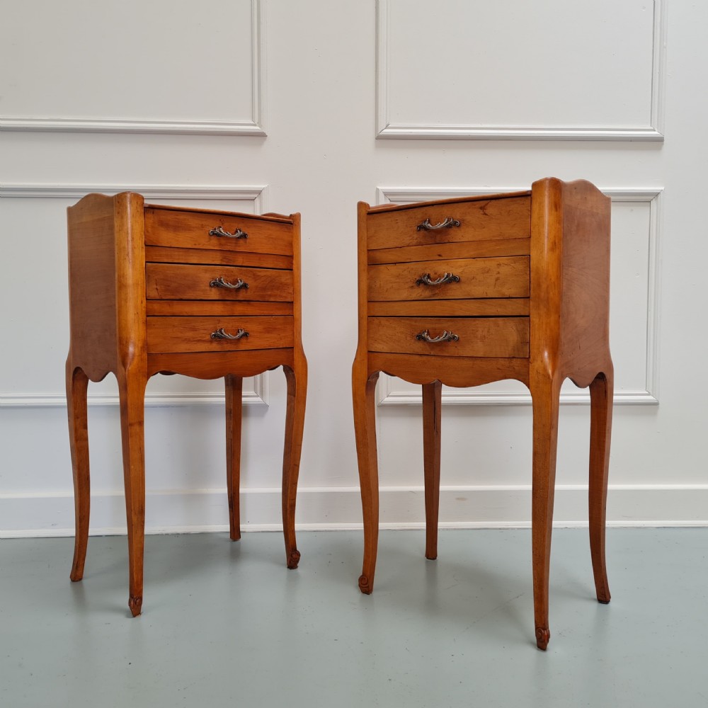 Pair of Cherrywood Bedside Tables c1930 View V
