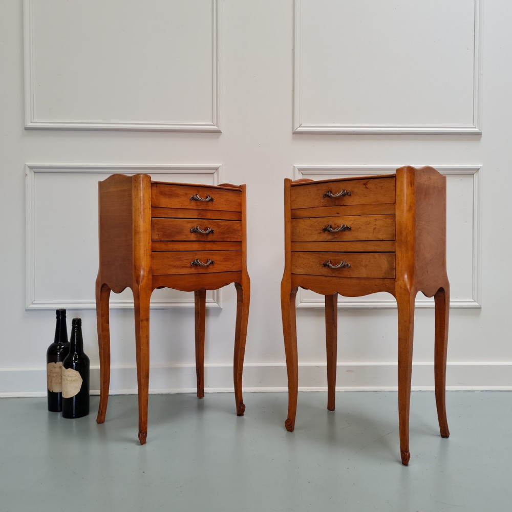 Pair of Cherrywood Bedside Tables c1930 View VI