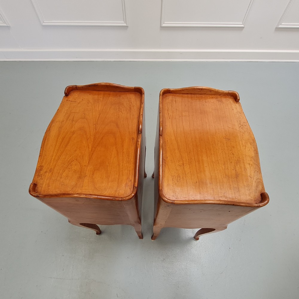 Pair of Cherrywood Bedside Tables c1930 View IX