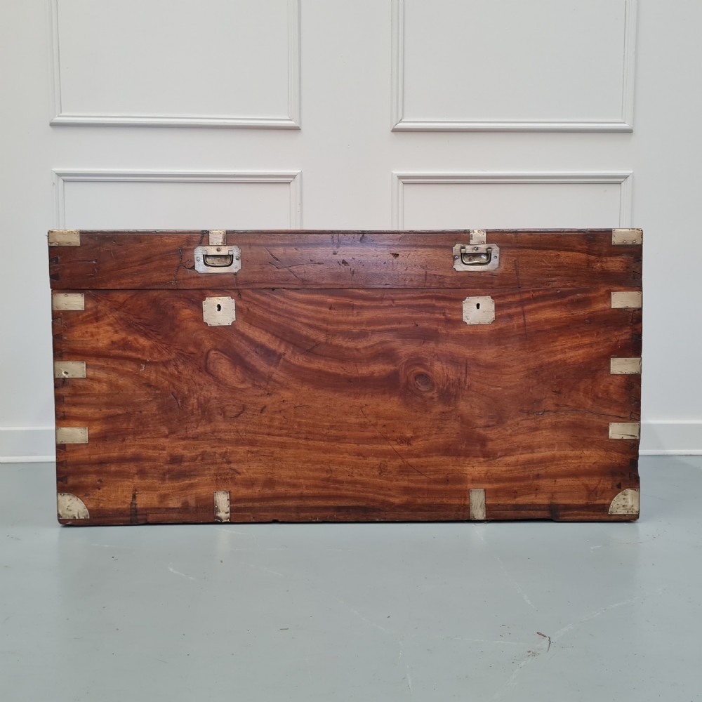 Large Antique Military Campaign Camphor Wood Box c1900