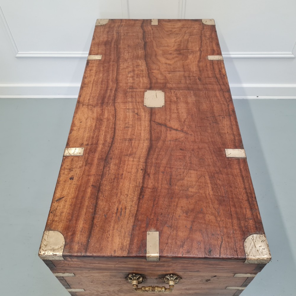 Large Antique Military Campaign Camphor Wood Box c1900 View III