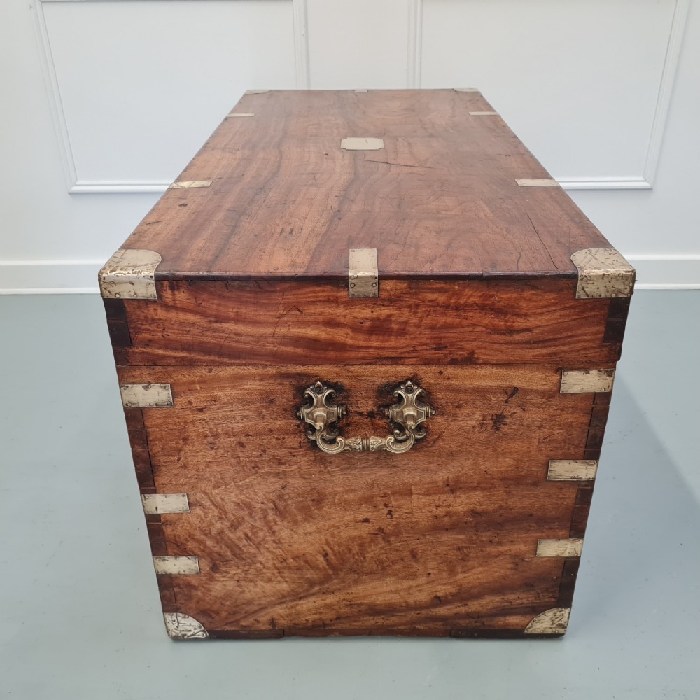 Large Antique Military Campaign Camphor Wood Box c1900 View IV
