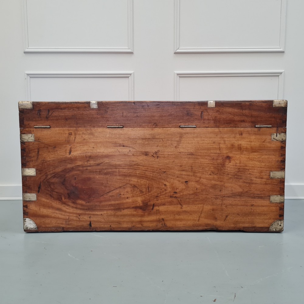 Large Antique Military Campaign Camphor Wood Box c1900 View VIII