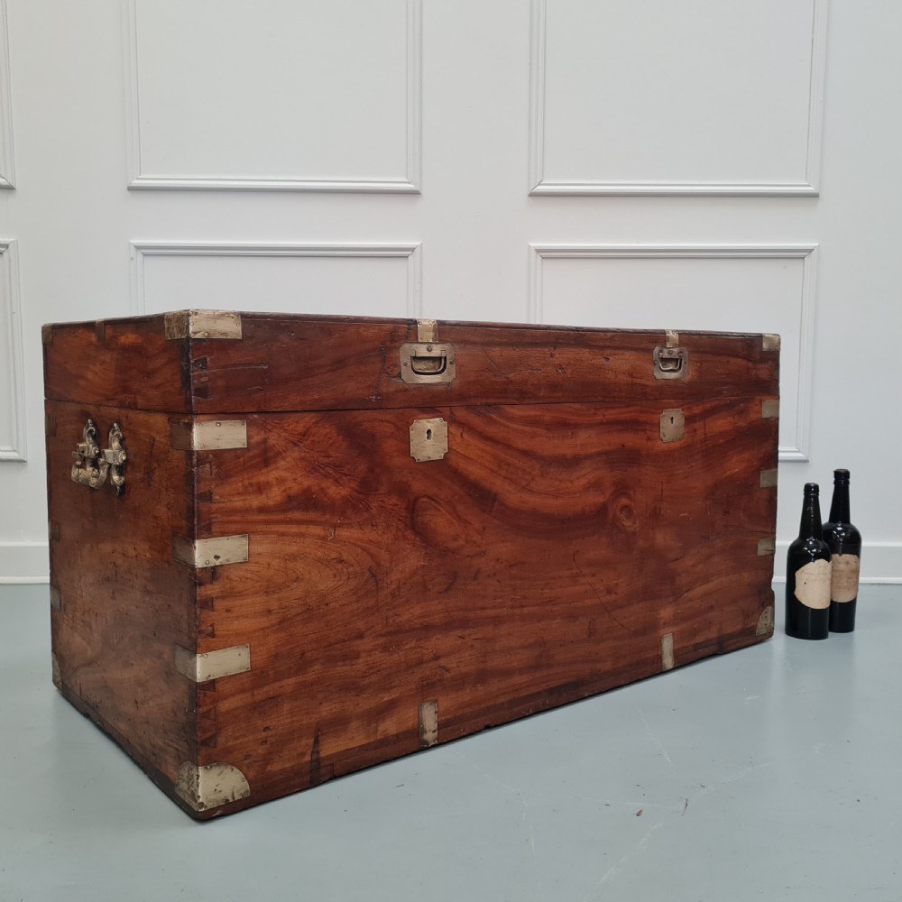 Large Antique Military Campaign Camphor Wood Box c1900 View IX