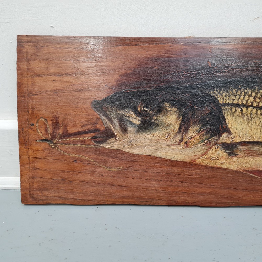 Antique Oil Painting of Fish c1900 View II