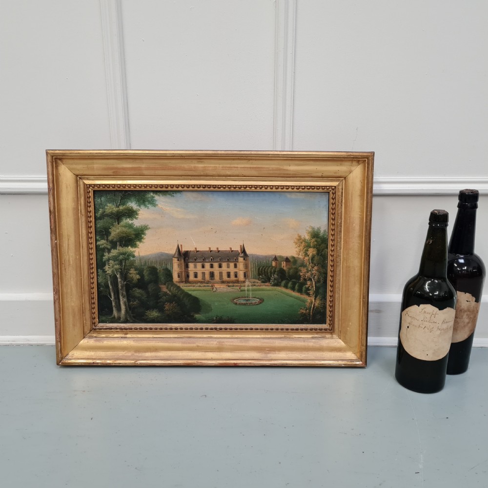 Delightful Antique Oil Painting of Chateau 1830 View IV