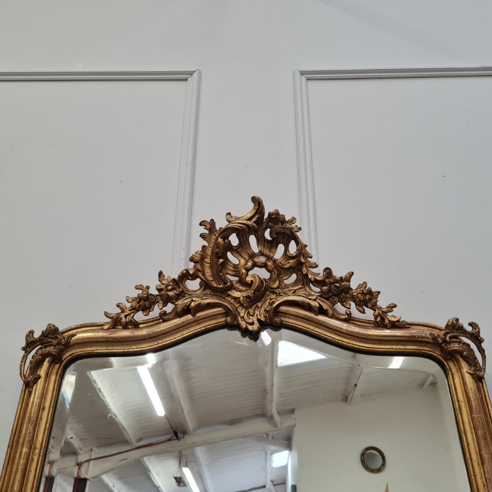 Large Antique French  Gilded Mirror c1890 View II