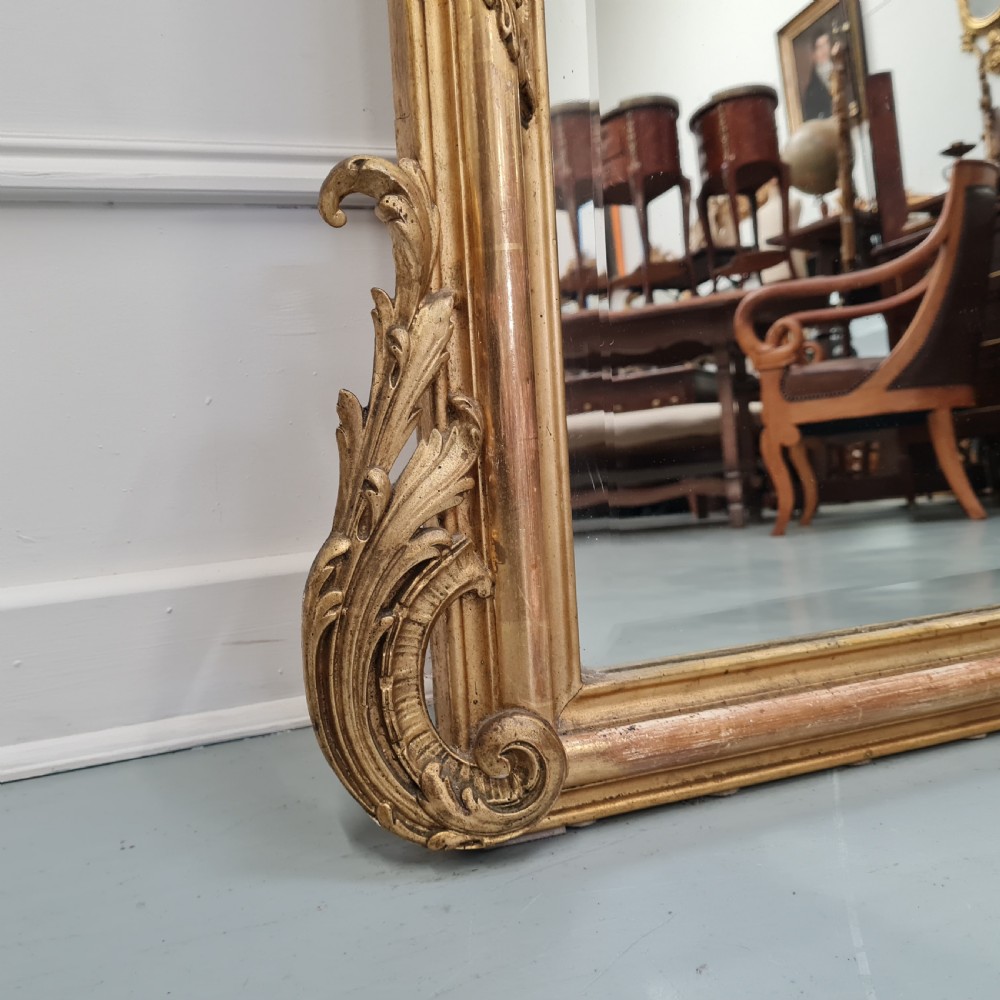 Large Antique French  Gilded Mirror c1890 View IV