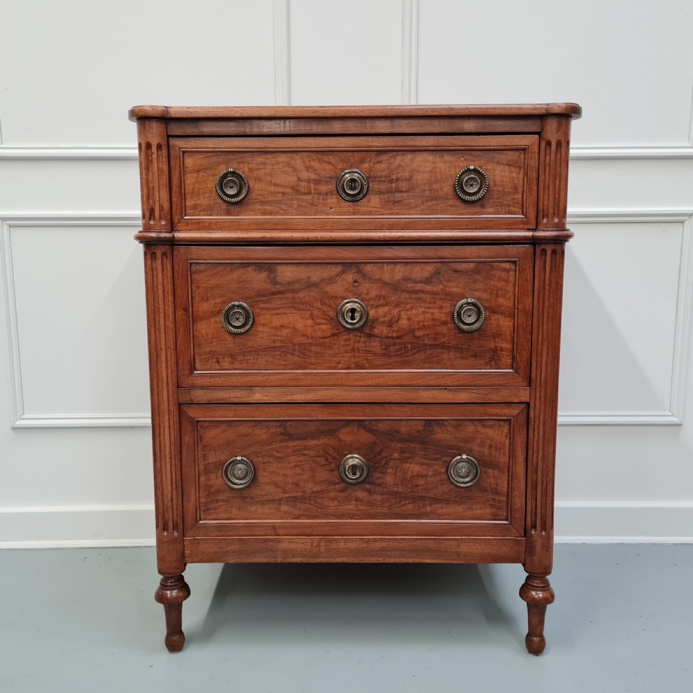 Antique French Small Walnut Directoire Commode c1810