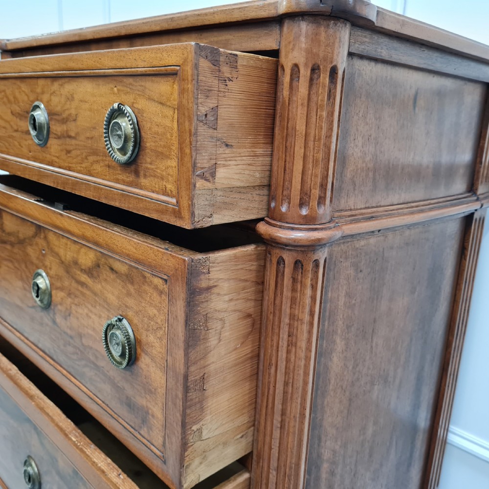 Antique French Small Walnut Directoire Commode c1810 View XI
