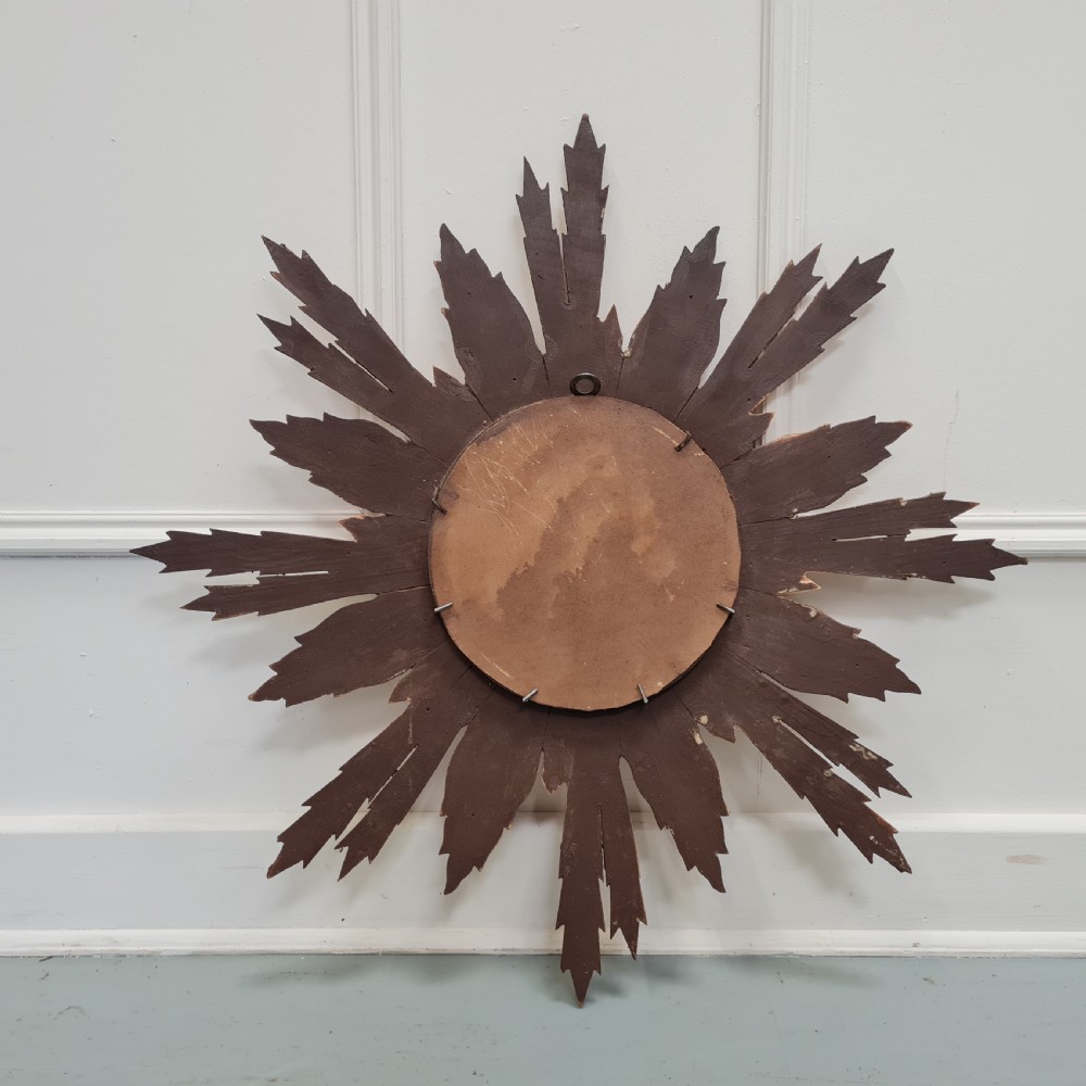 Vintage Gilded Wooden Sunburst Mirror View IV