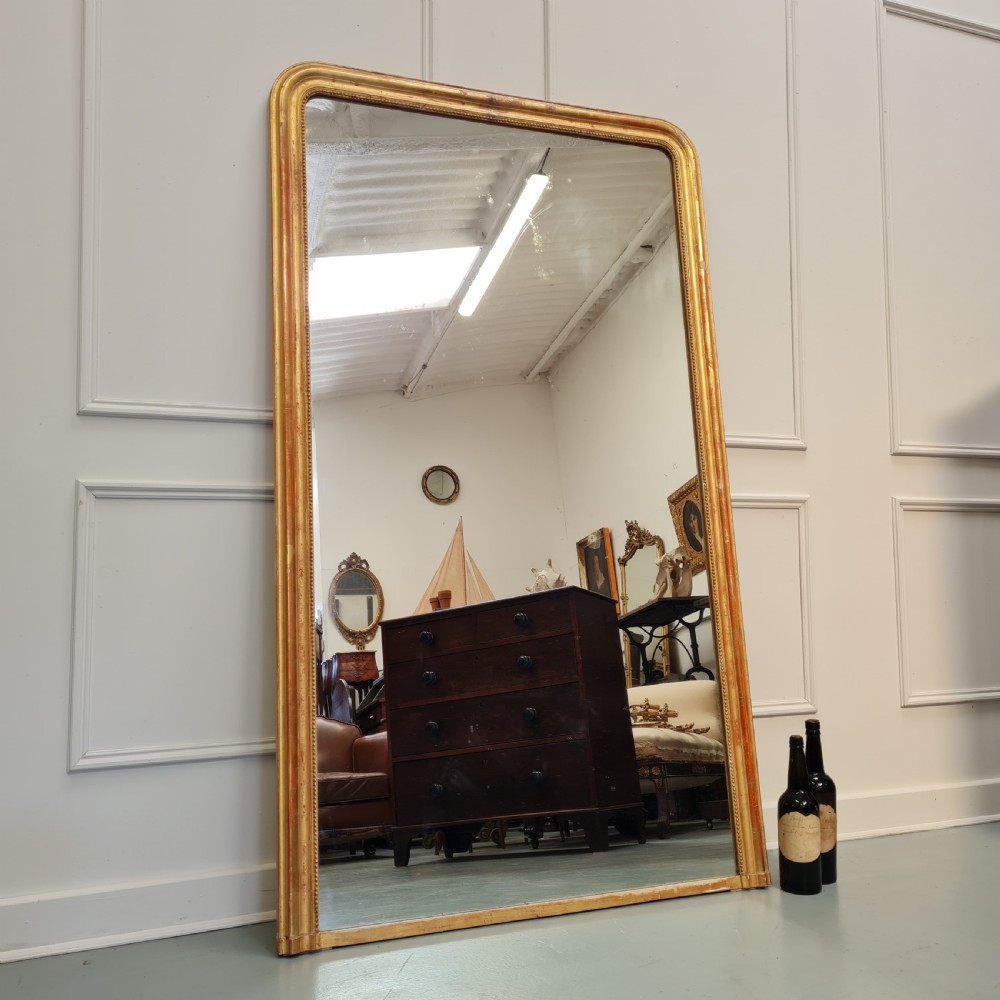 Antique Large Gilded Louis Philippe French Mirror c1880 View V