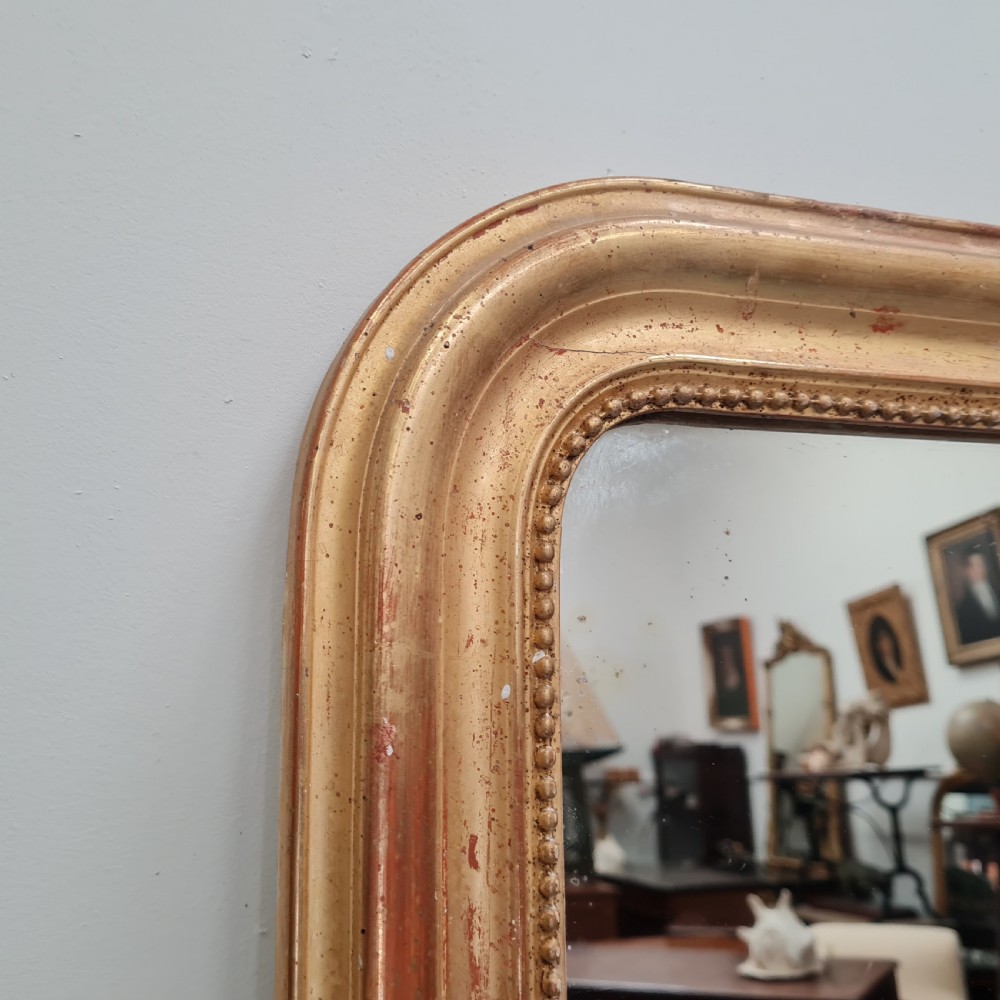 Antique Large Gilded Louis Philippe French Mirror c1880 View VI