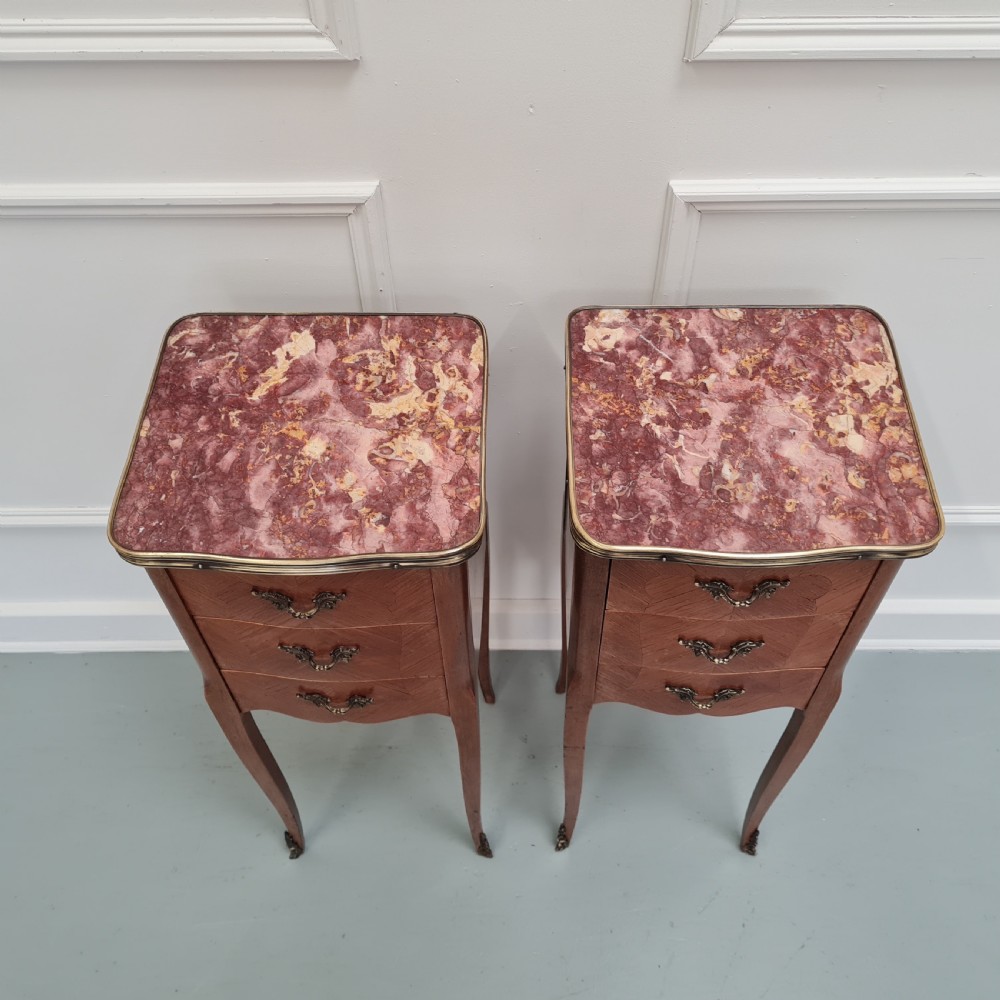Antique Kingwood Bedsides Tables c1930 View II