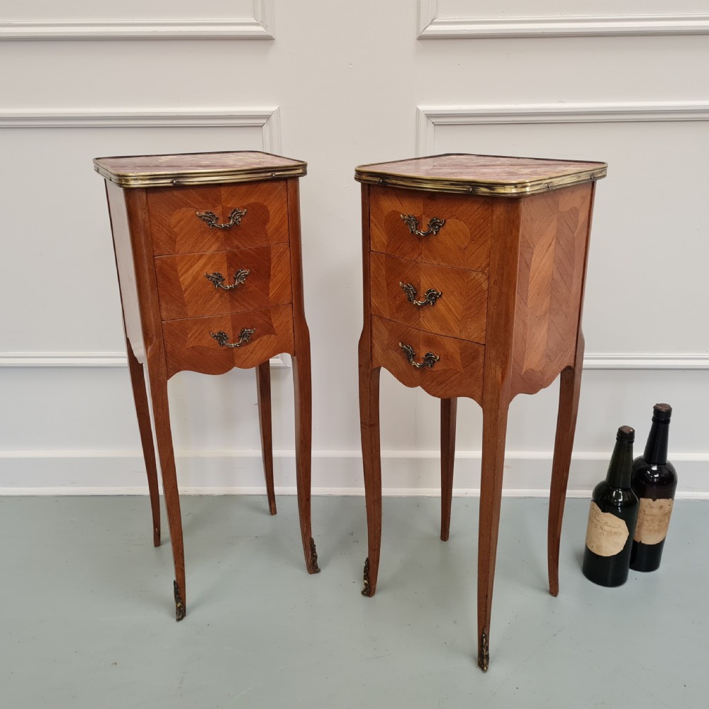 Antique Kingwood Bedsides Tables c1930 View IV