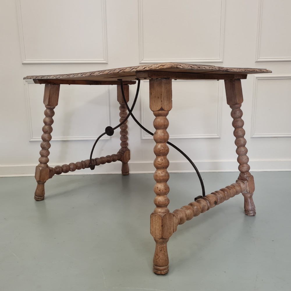 Antique Spanish Walnut Table View VIII