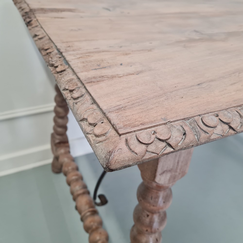 Antique Spanish Walnut Table View XI
