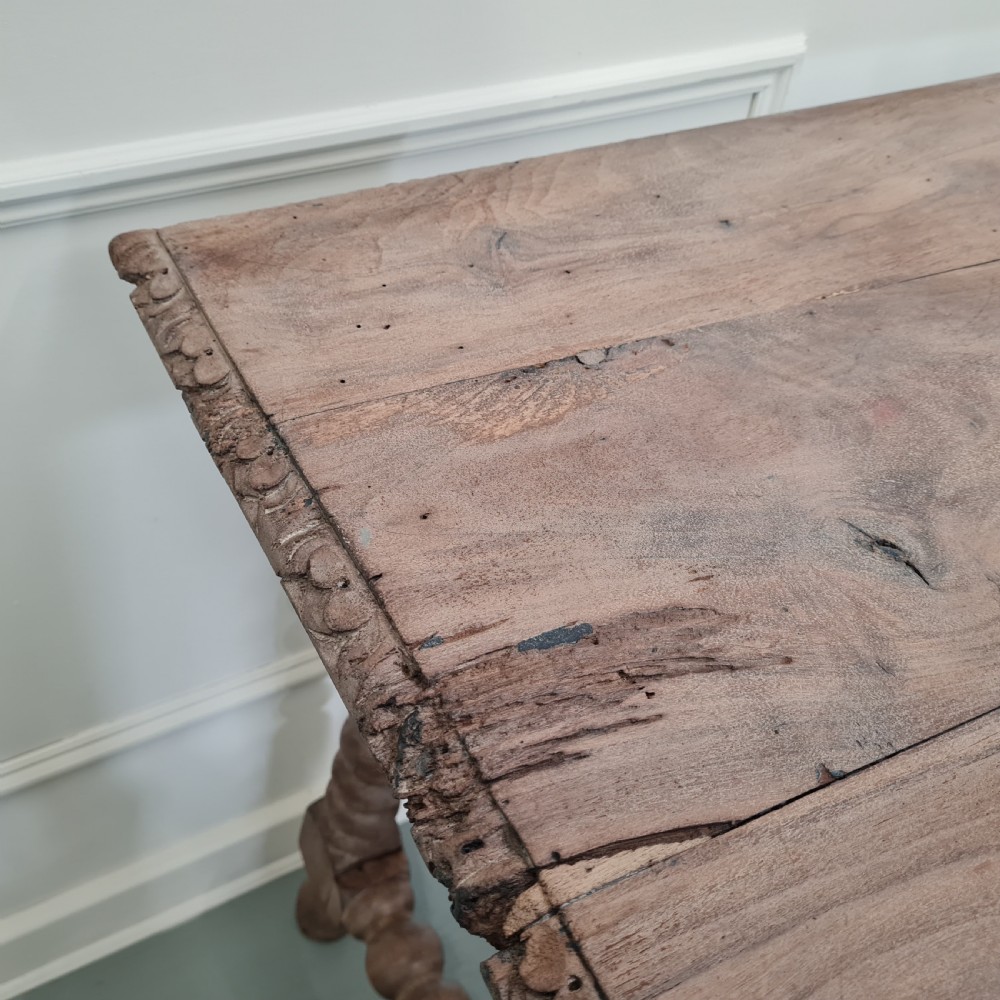 Antique Spanish Walnut Table View XII