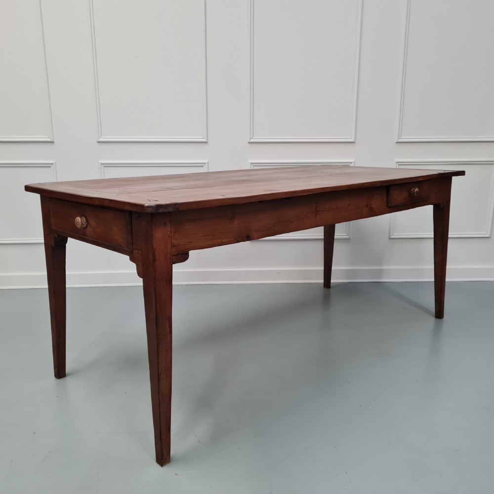 Large Antique French Cherry wood Farmhouse Table c1870