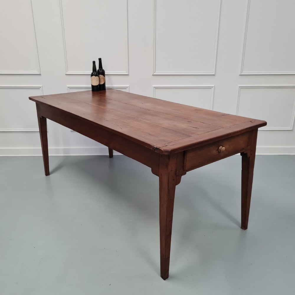 Large Antique French Cherry wood Farmhouse Table c1870 View II