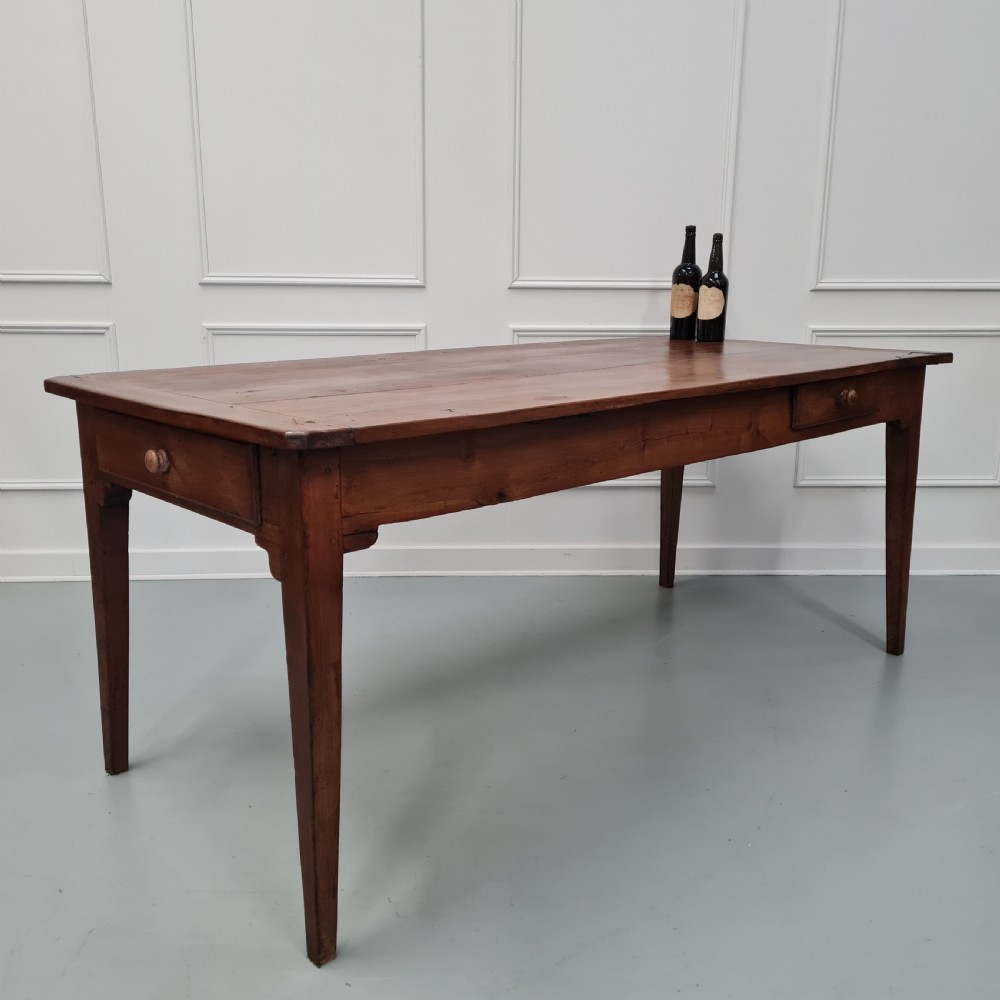 Large Antique French Cherry wood Farmhouse Table c1870 View IV
