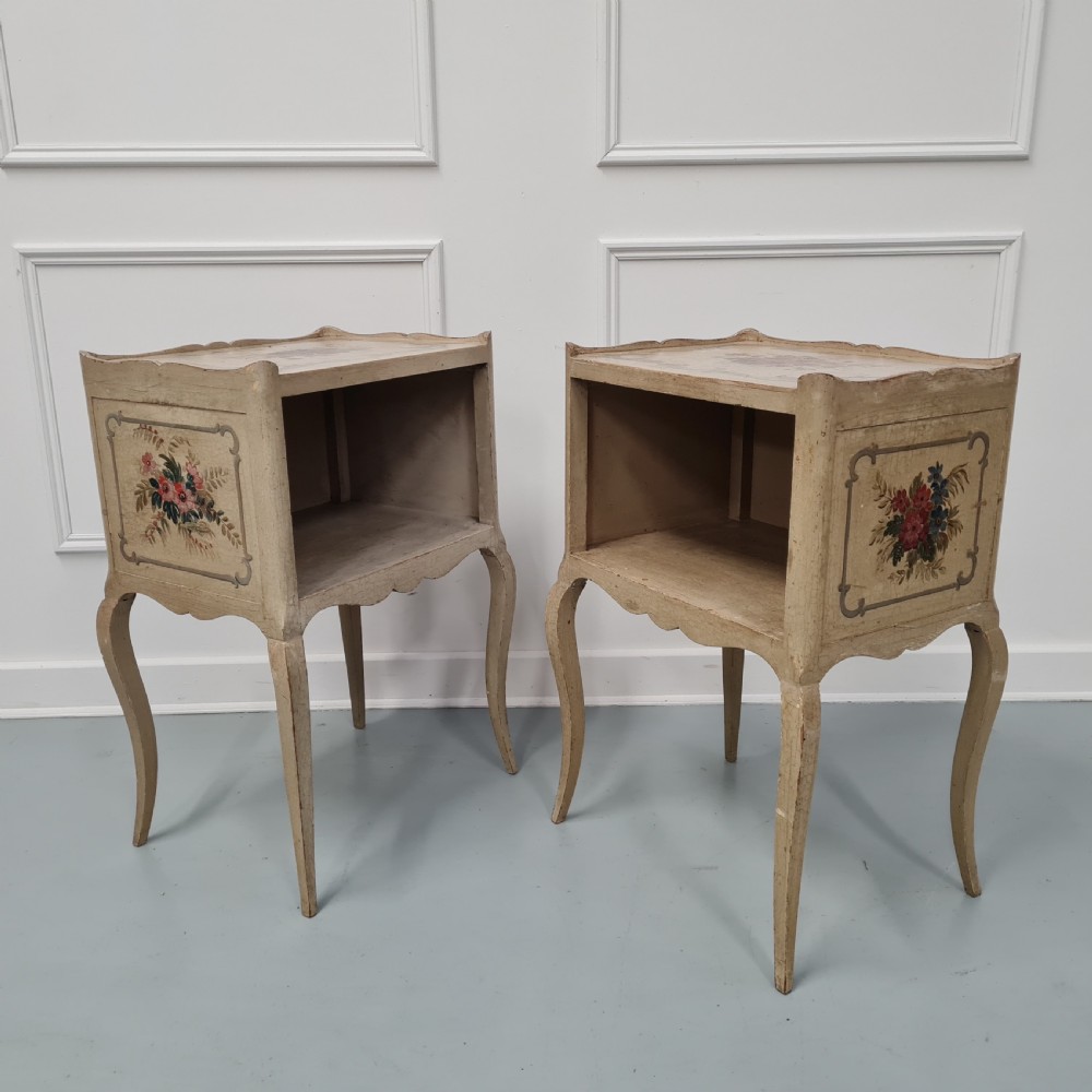 Pair of Vintage Painted Bedside Tables c1930