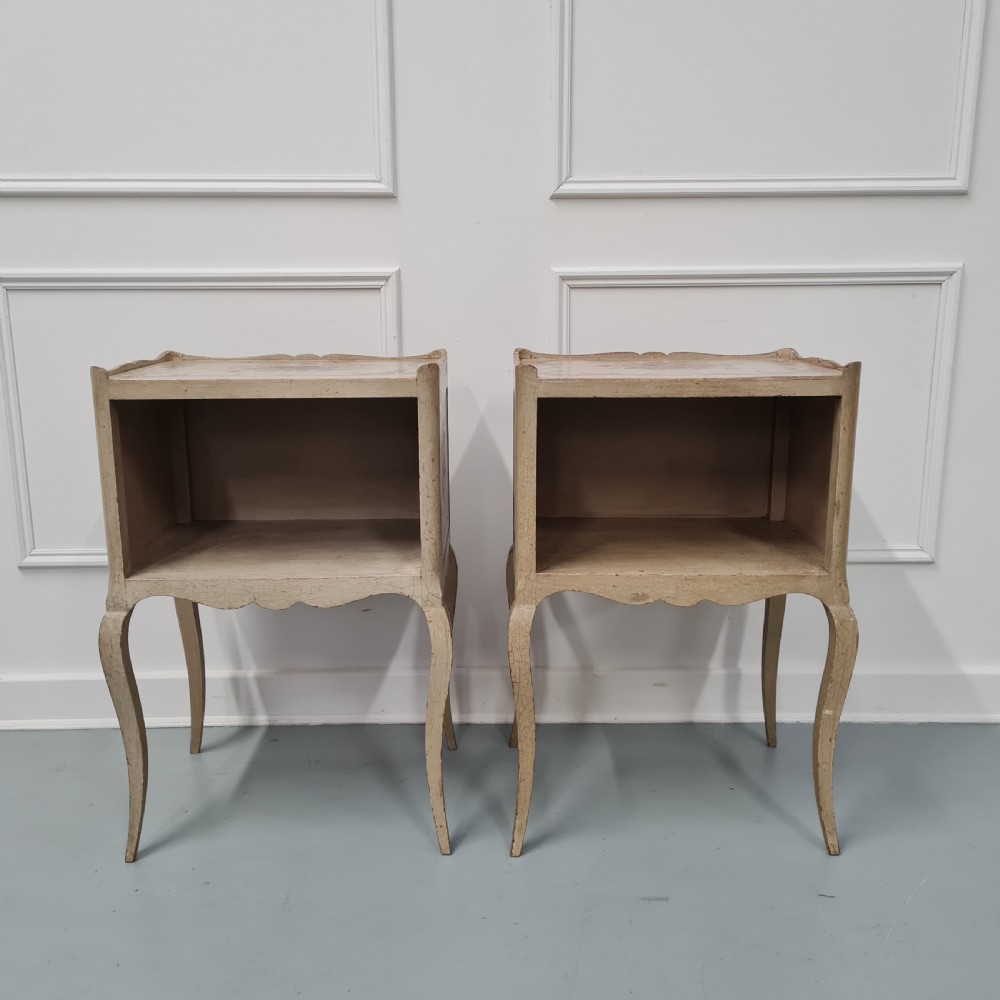 Pair of Vintage Painted Bedside Tables c1930 View II