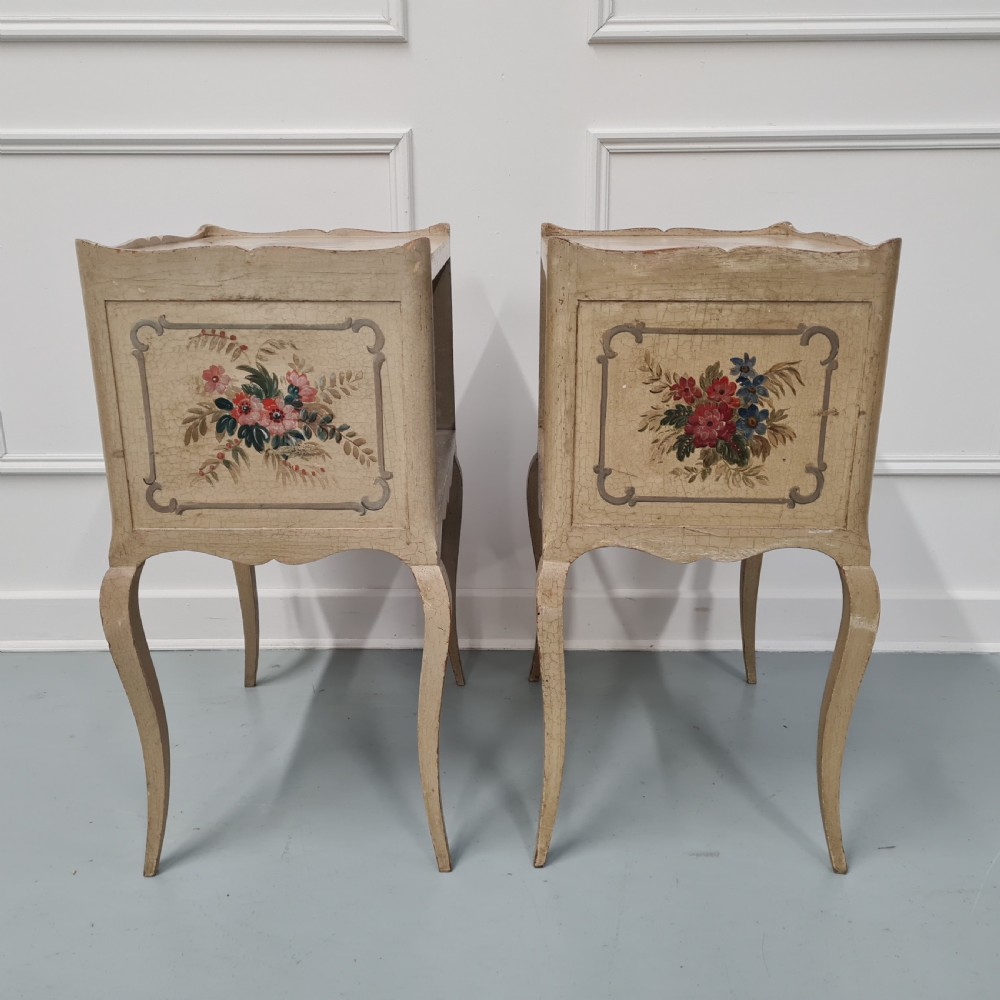 Pair of Vintage Painted Bedside Tables c1930 View III