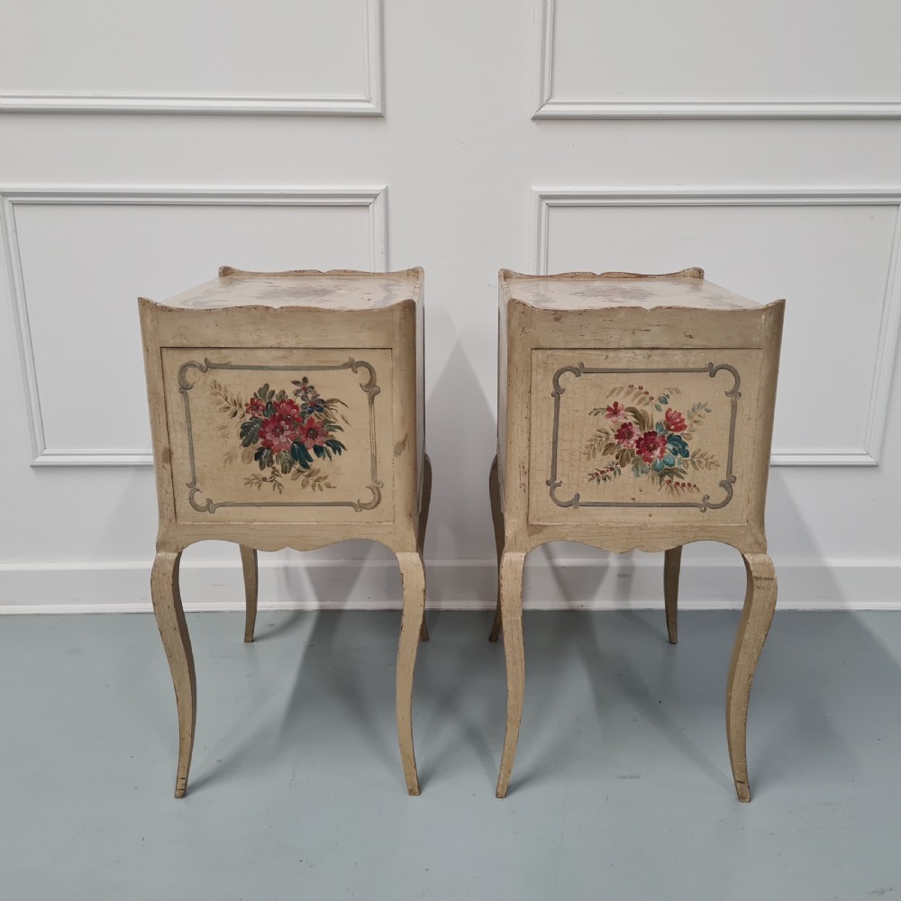 Pair of Vintage Painted Bedside Tables c1930 View V