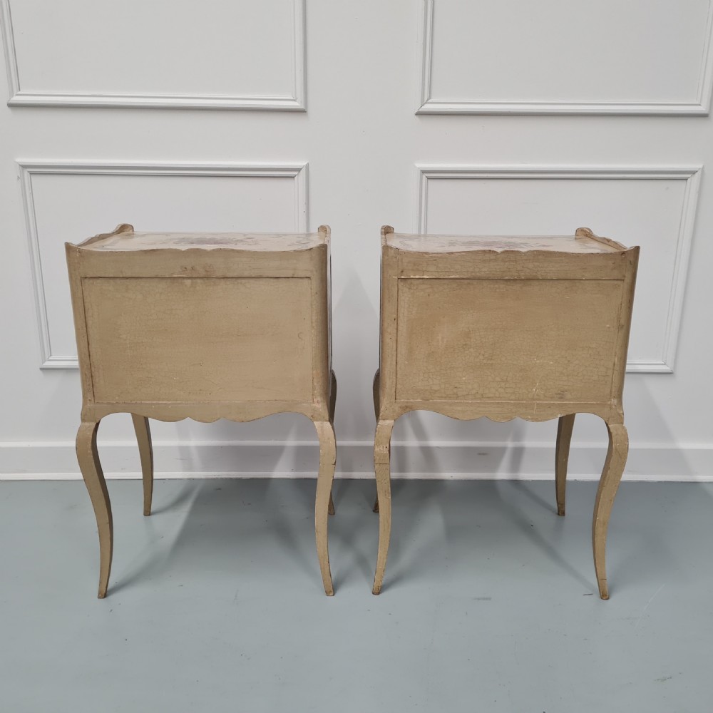 Pair of Vintage Painted Bedside Tables c1930 View VI