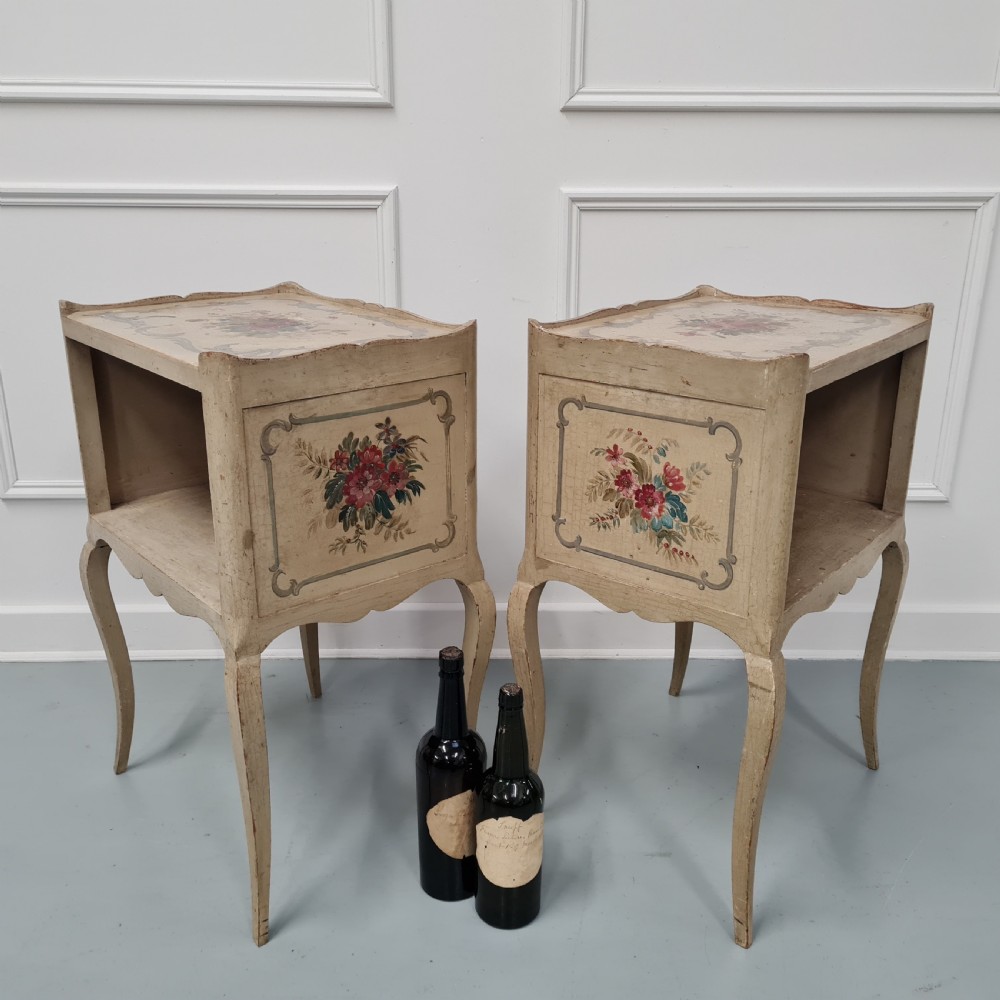 Pair of Vintage Painted Bedside Tables c1930 View VIII