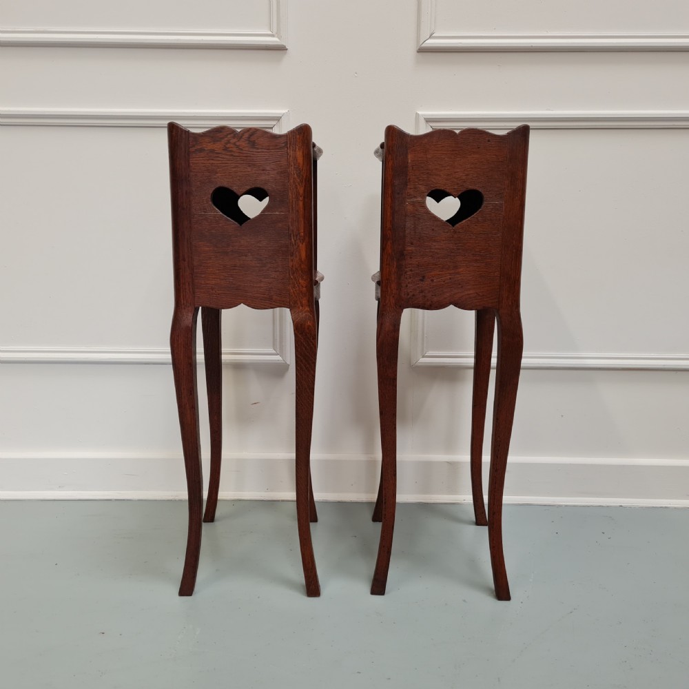 Antique French Oak Bedside Tables c1880 View IV