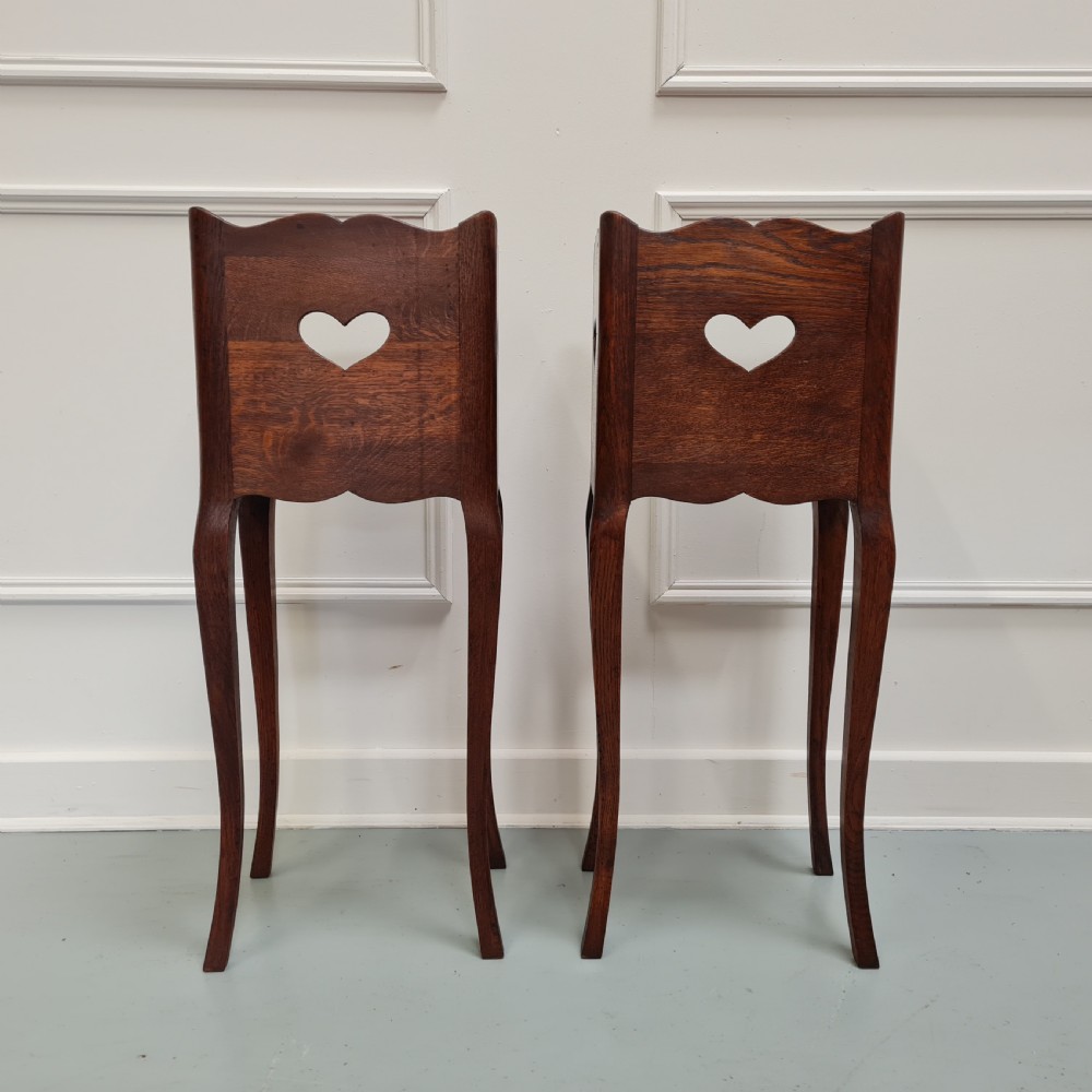 Antique French Oak Bedside Tables c1880 View V