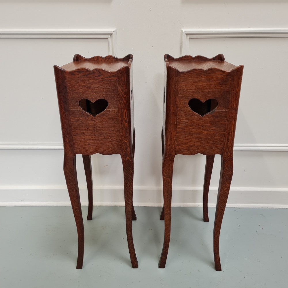 Antique French Oak Bedside Tables c1880 View VI