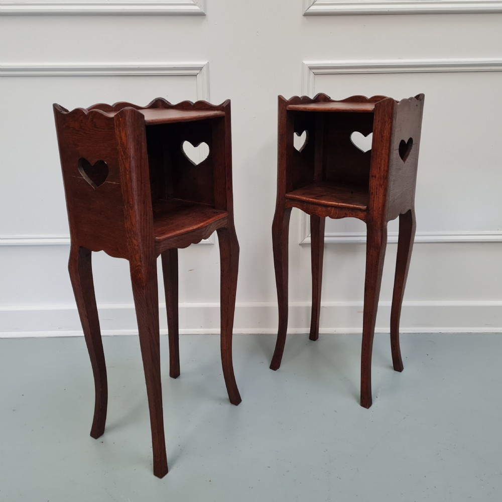 Antique French Oak Bedside Tables c1880 View VII