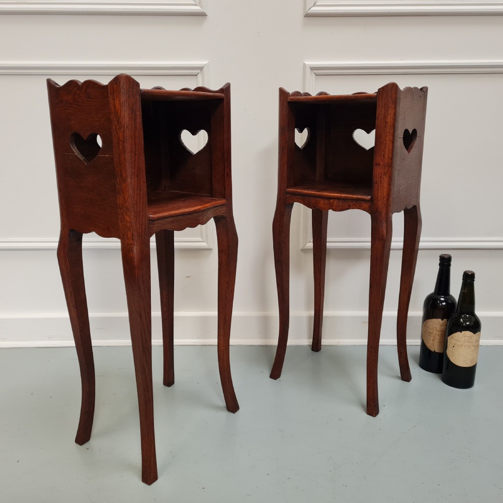 Antique French Oak Bedside Tables c1880 View VIII