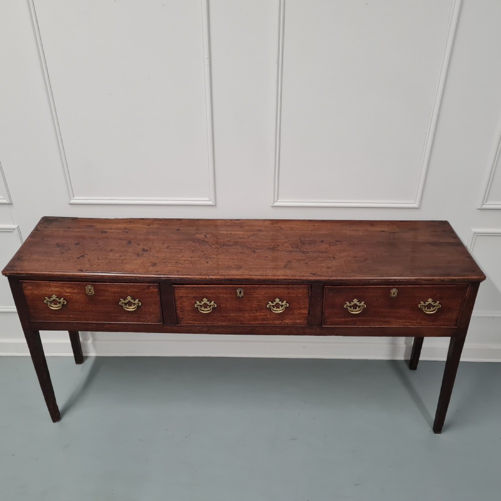Antique Georgian Oak Dresser Base c1790 View X