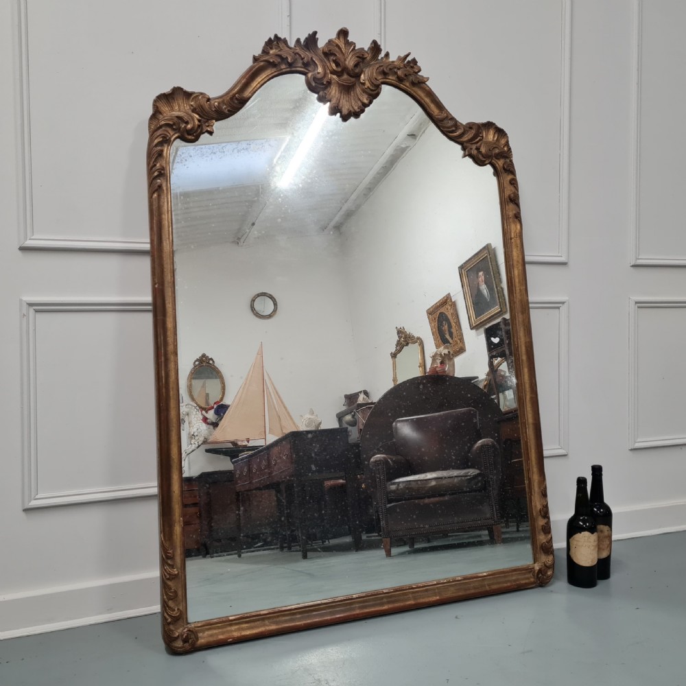 Antique French Gilded Mirror c1930 View X