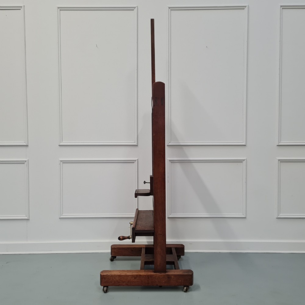 Antique French Oak Winder Easel c1890 View II