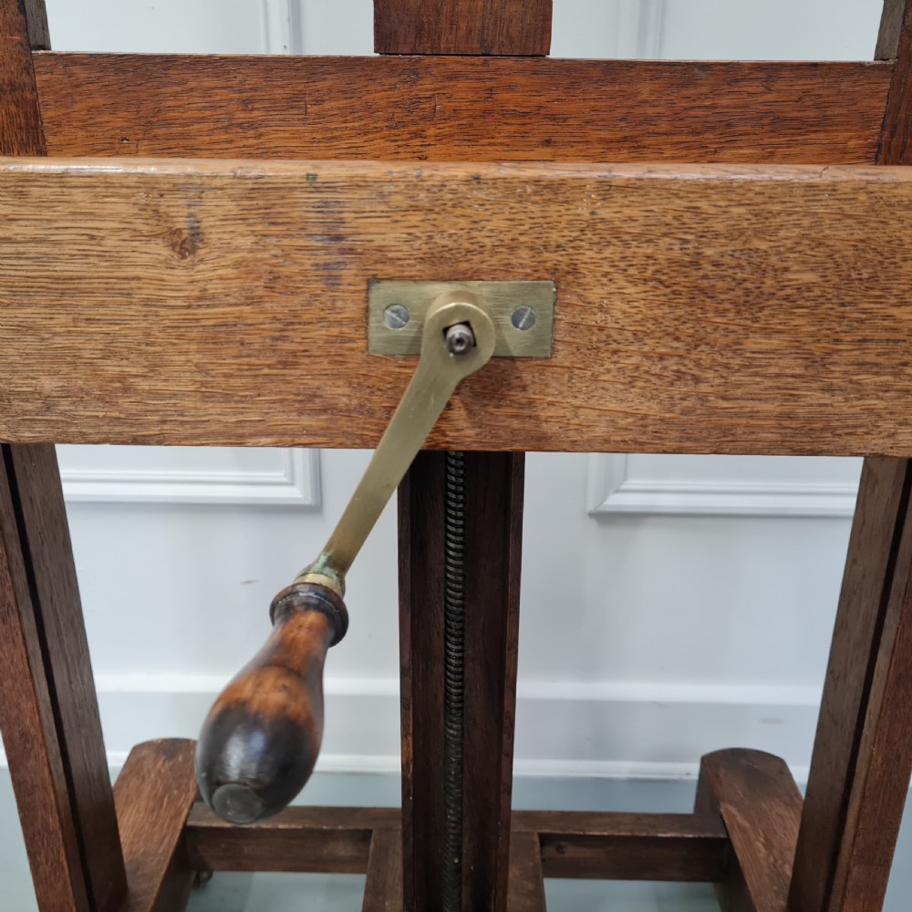 Antique French Oak Winder Easel c1890 View VI