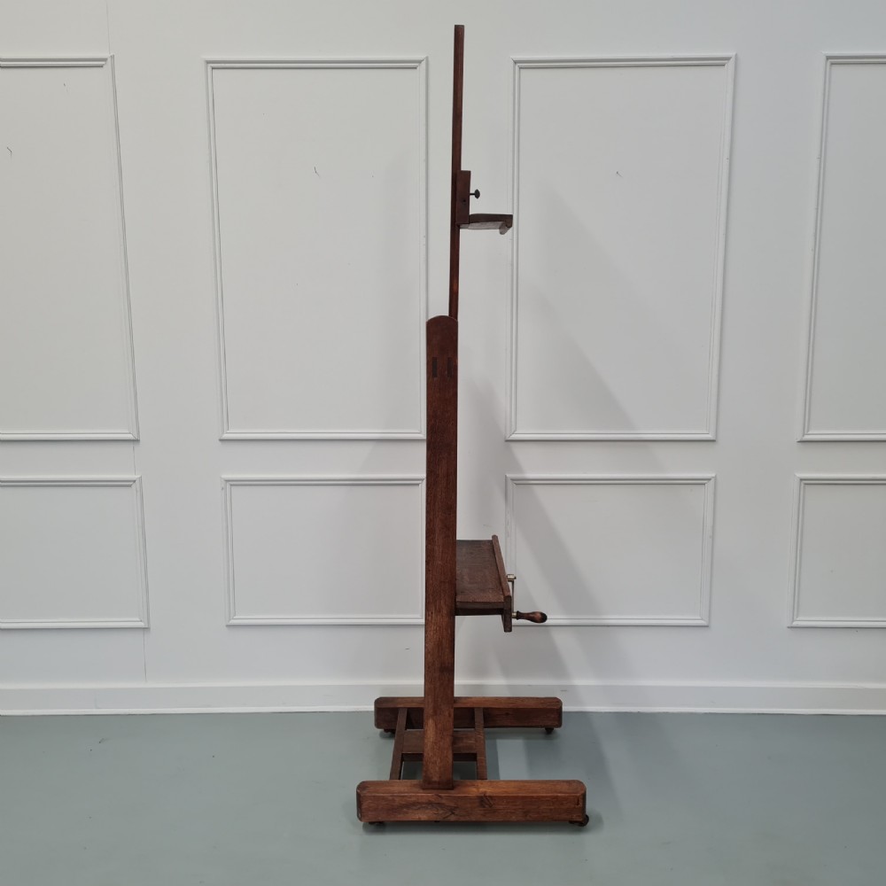 Antique French Oak Winder Easel c1890 View VIII