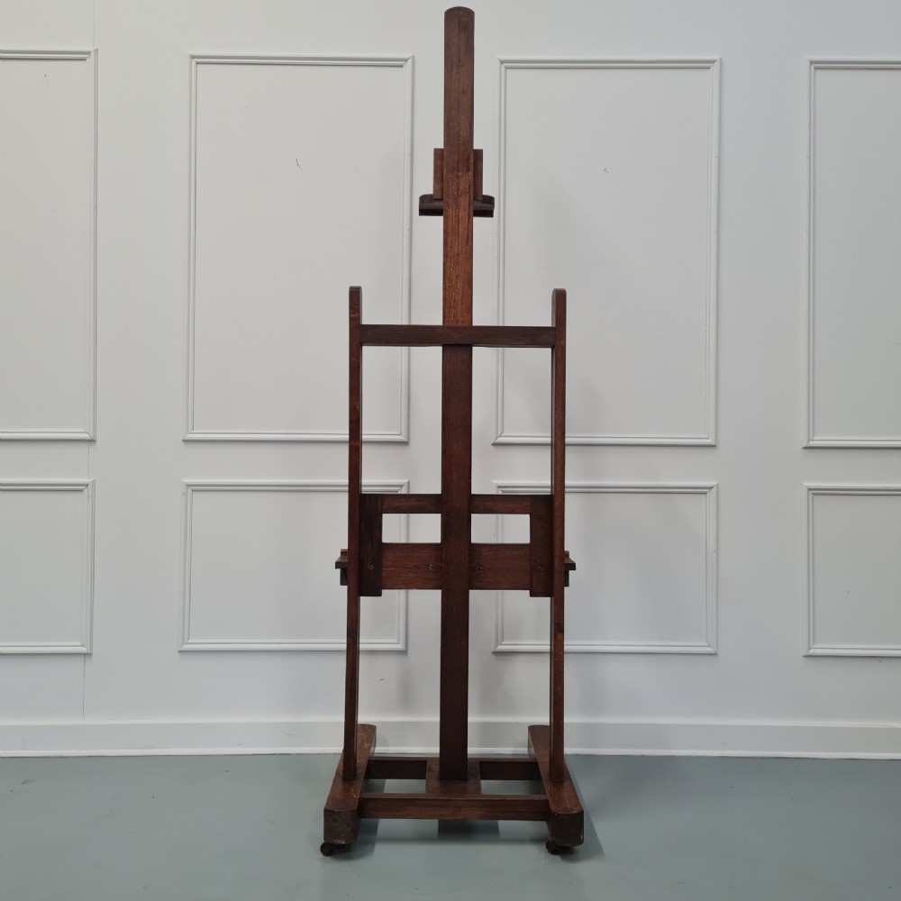 Antique French Oak Winder Easel c1890 View IX