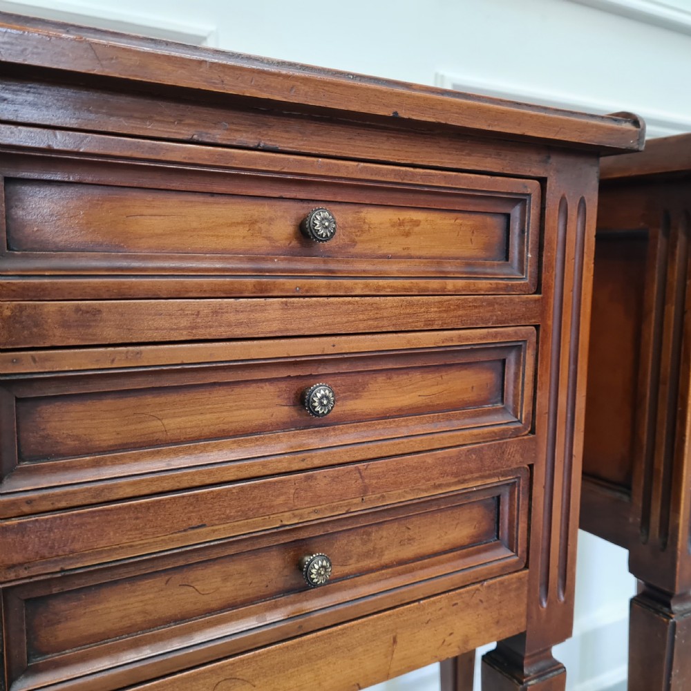 Pair of Cherry French Bedsides C1900 View II