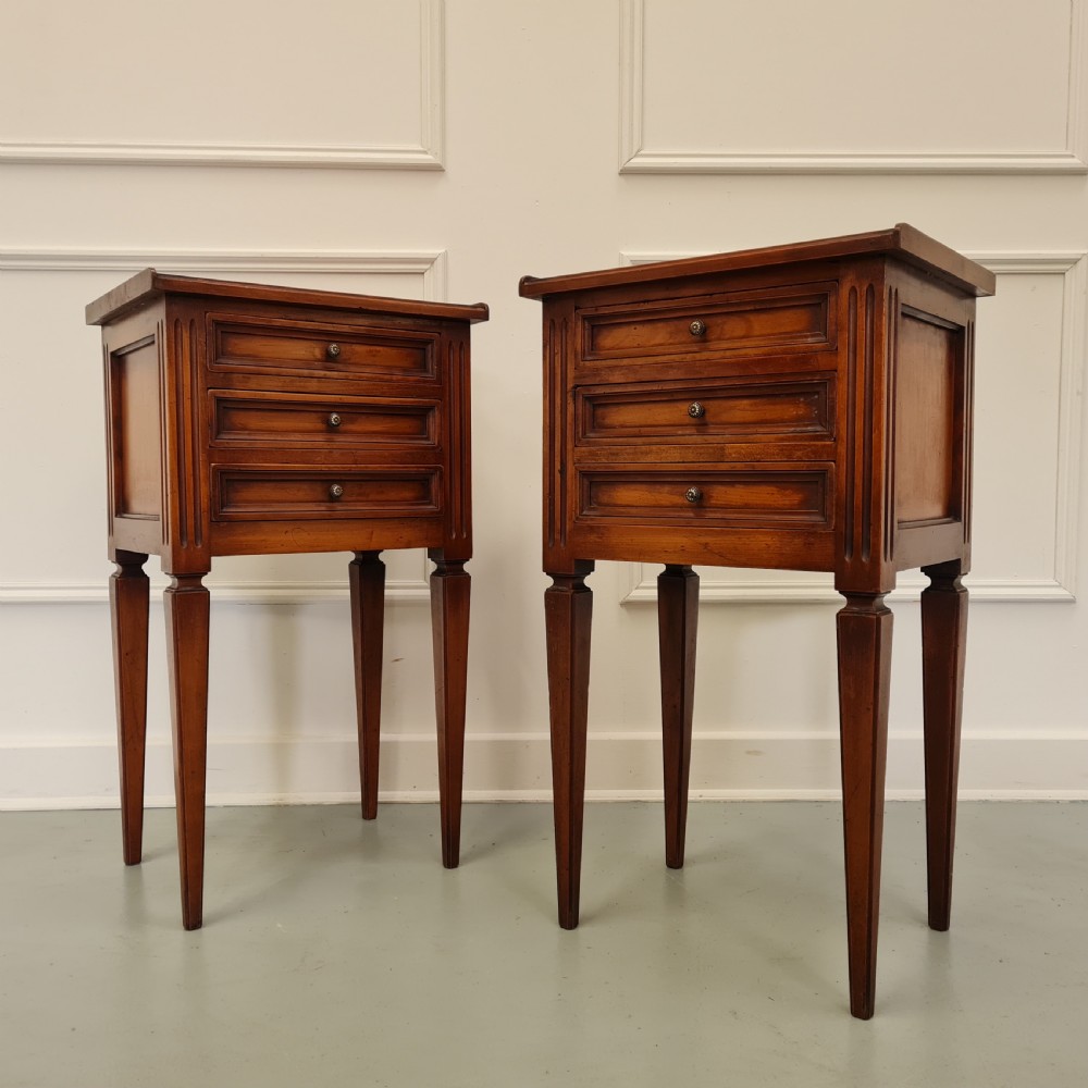 Pair of Cherry French Bedsides C1900 View VI