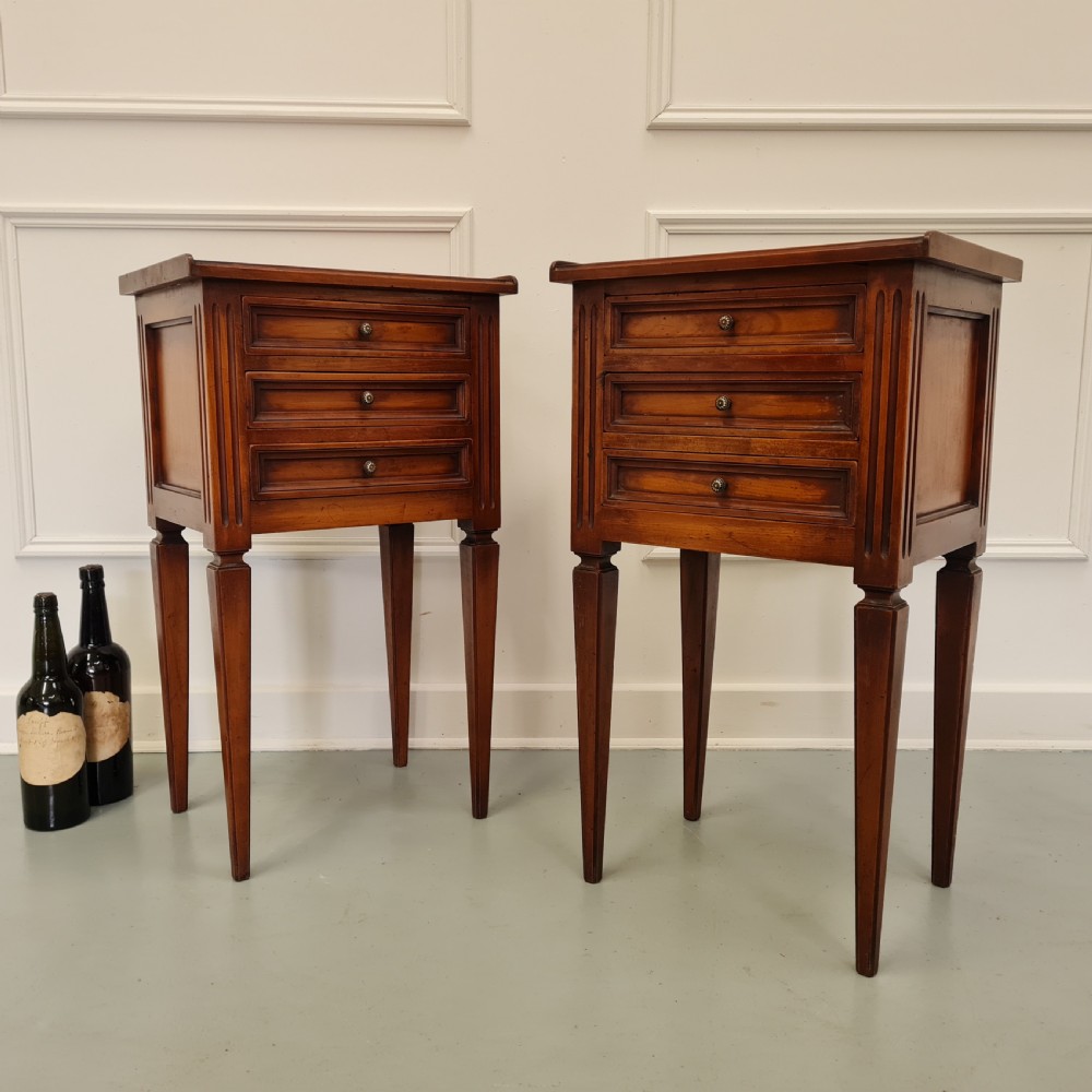 Pair of Cherry French Bedsides C1900 View VII