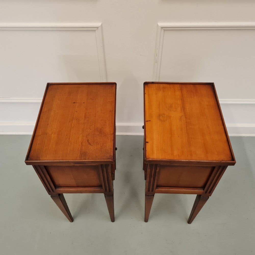 Pair of Cherry French Bedsides C1900 View VIII