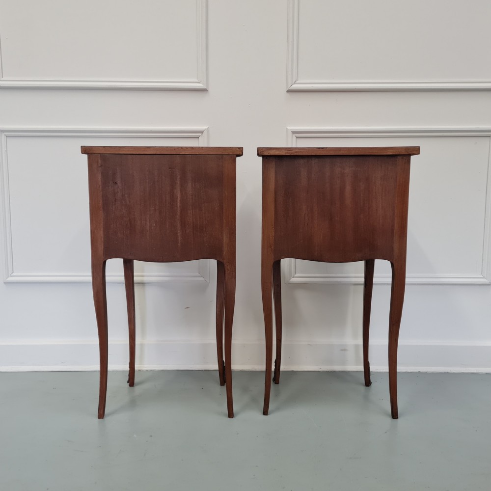 Antique Serpentine French Bedside Tables c1930 View III