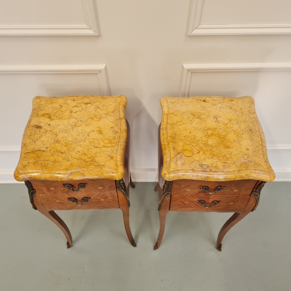 Pair of Kingwood Bedside Tables c1930 View II